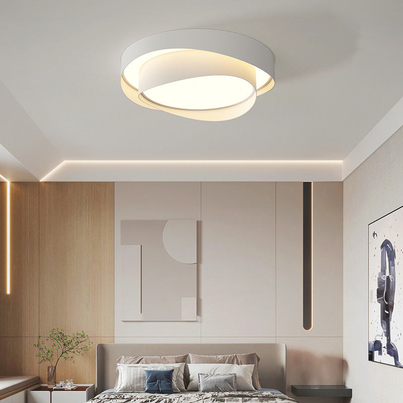 Simple LED Ceiling Light Fixture 2-Layer Flush Mount in White for Bedroom