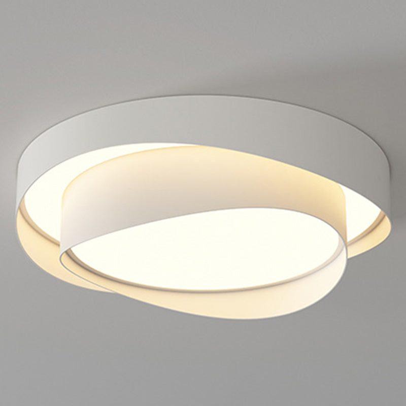 Simple LED Ceiling Light Fixture 2-Layer Flush Mount in White for Bedroom