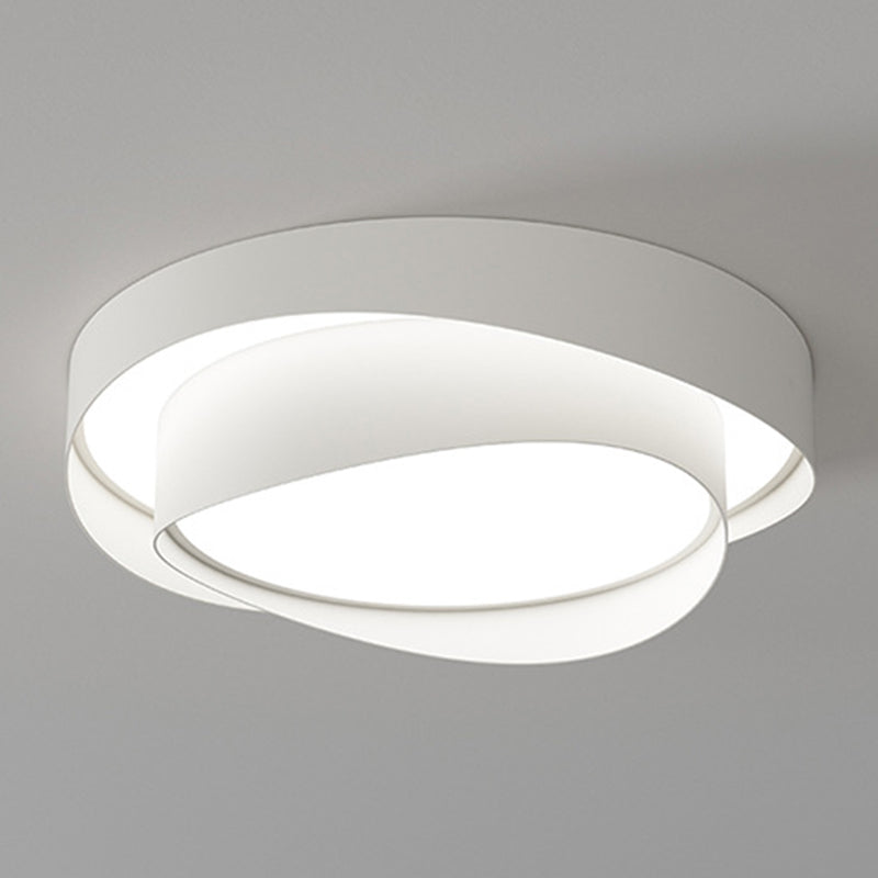 Simple LED Ceiling Light Fixture 2-Layer Flush Mount in White for Bedroom