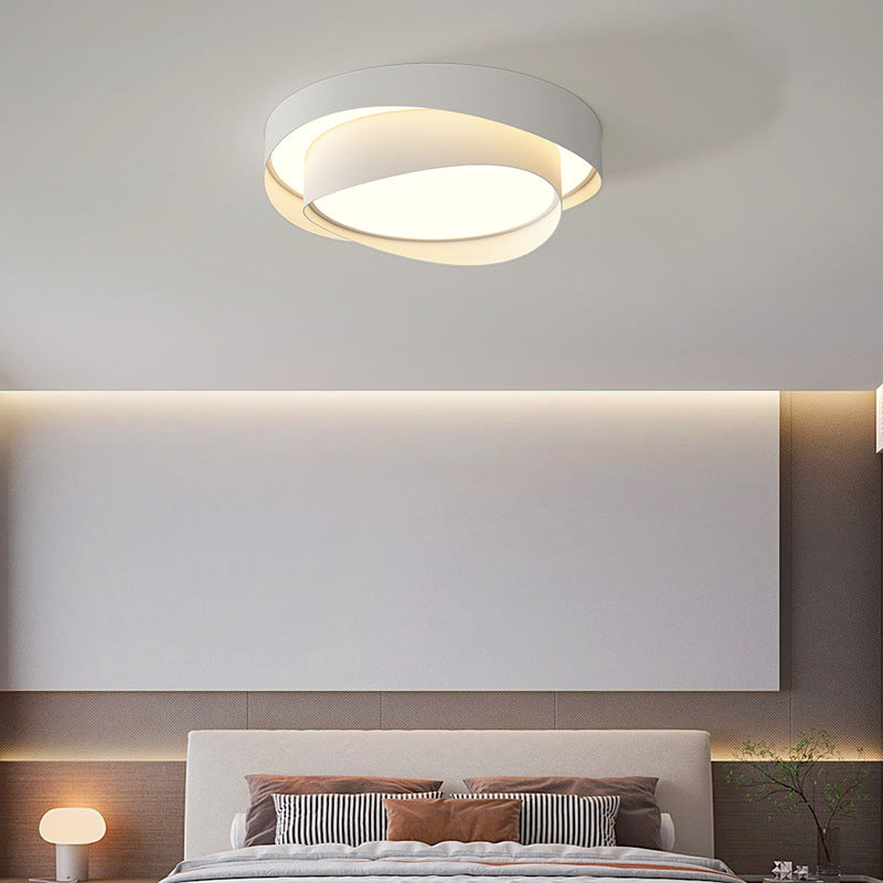 Simple LED Ceiling Light Fixture 2-Layer Flush Mount in White for Bedroom