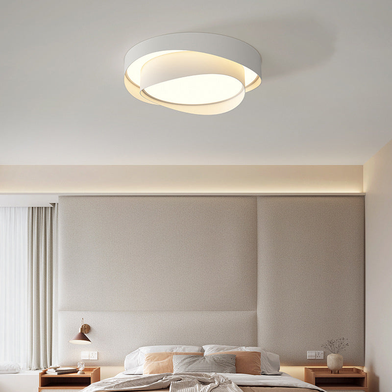 Simple LED Ceiling Light Fixture 2-Layer Flush Mount in White for Bedroom