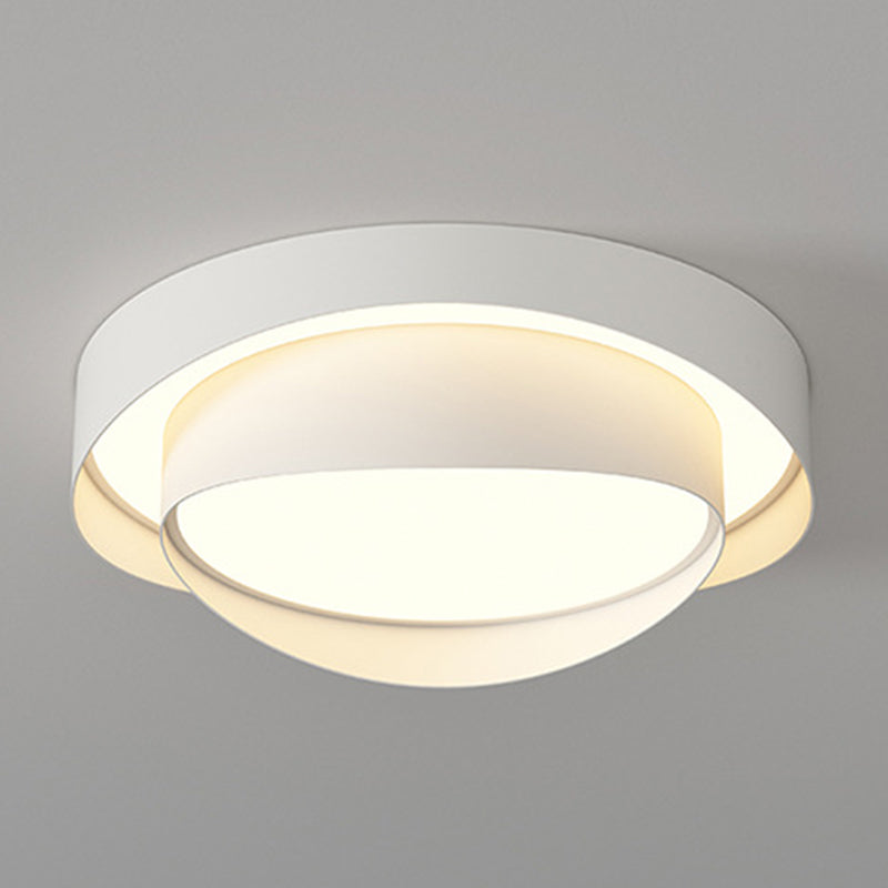 Simple LED Ceiling Light Fixture 2-Layer Flush Mount in White for Bedroom