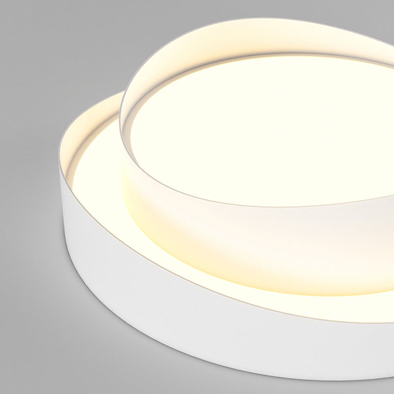 Simple LED Ceiling Light Fixture 2-Layer Flush Mount in White for Bedroom