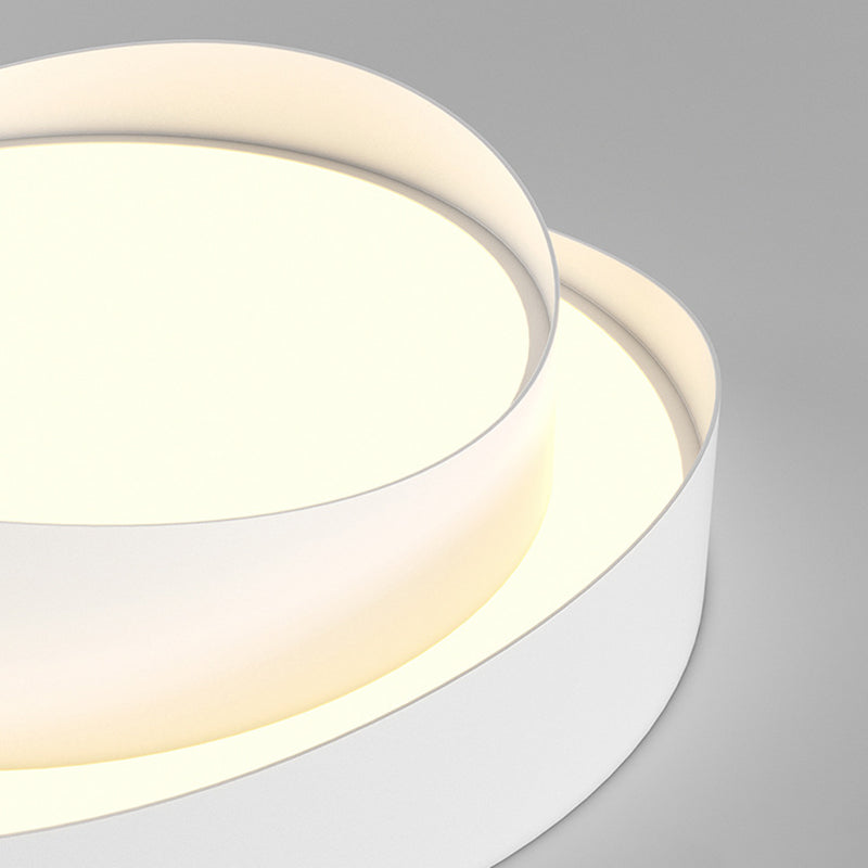 Simple LED Ceiling Light Fixture 2-Layer Flush Mount in White for Bedroom