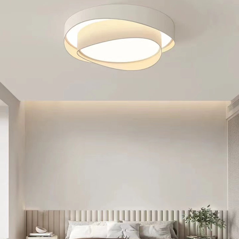 Simple LED Ceiling Light Fixture 2-Layer Flush Mount in White for Bedroom