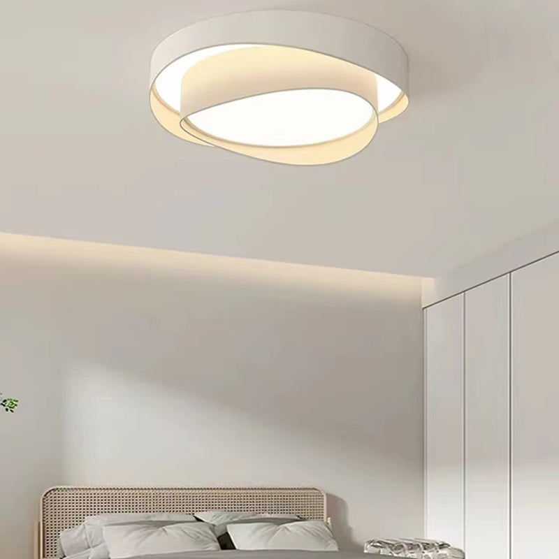 Simple LED Ceiling Light Fixture 2-Layer Flush Mount in White for Bedroom