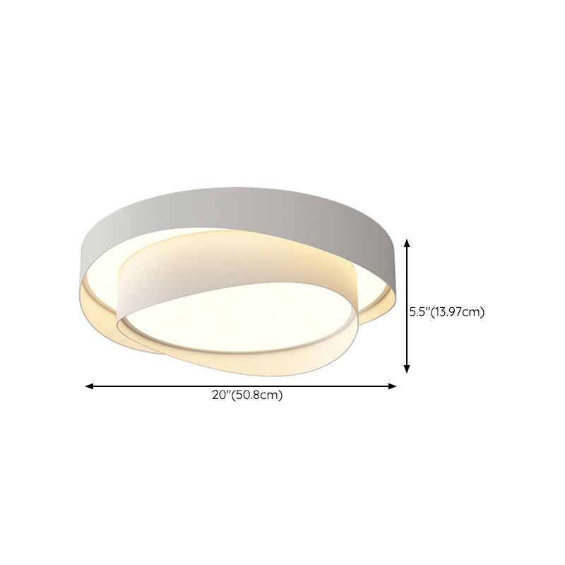 Simple LED Ceiling Light Fixture 2-Layer Flush Mount in White for Bedroom