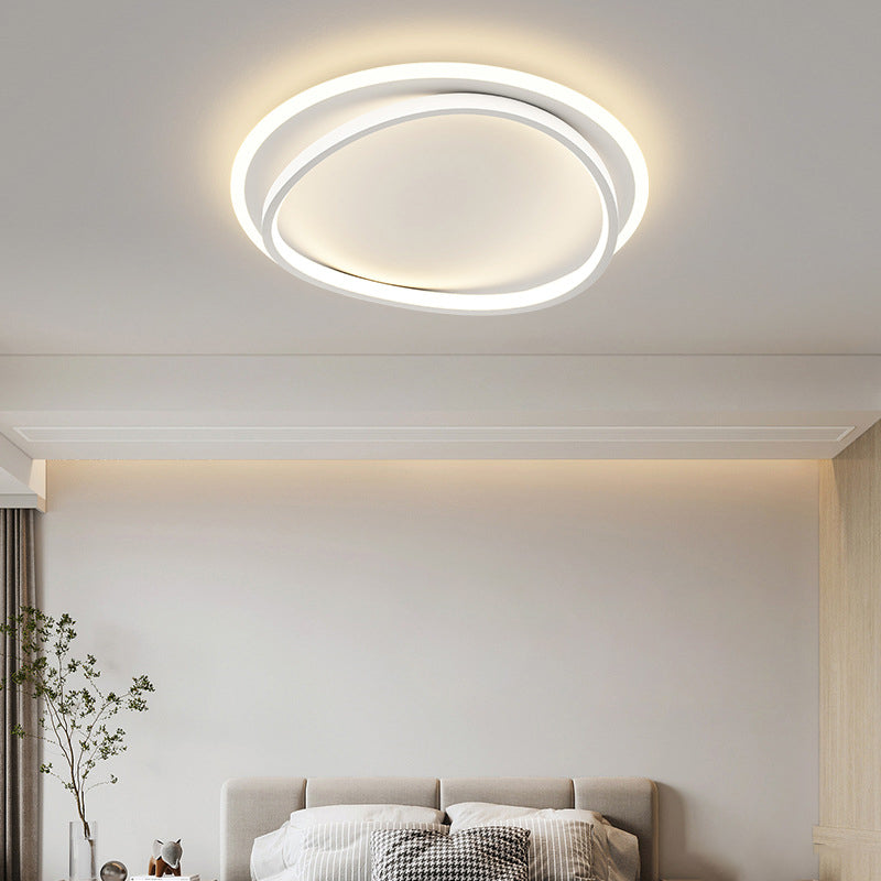 Minimalism LED Flush Mount Round Ceiling Light Fixture in White for Bedroom