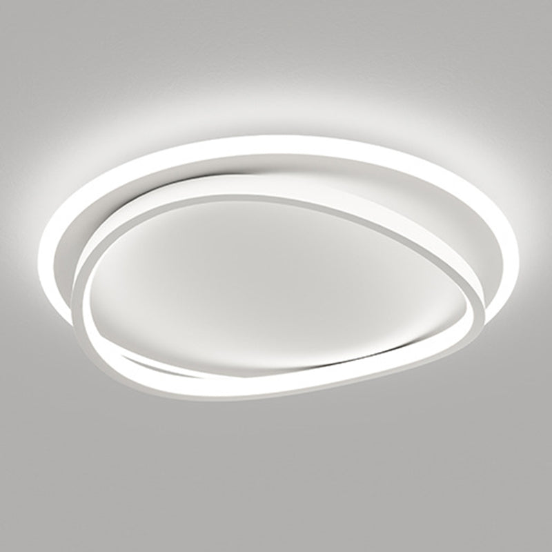 Minimalism LED Flush Mount Round Ceiling Light Fixture in White for Bedroom