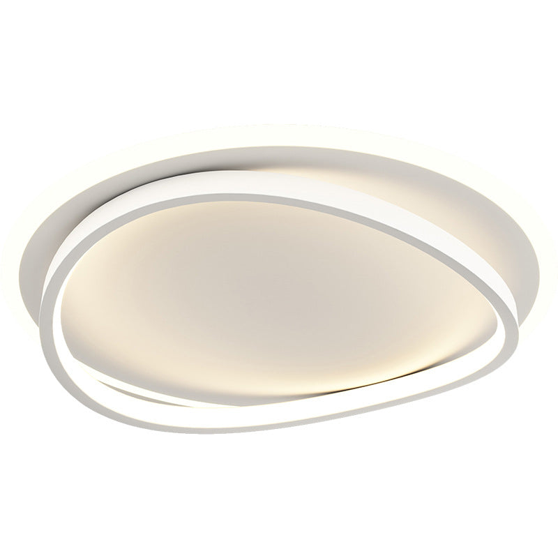 Minimalism LED Flush Mount Round Ceiling Light Fixture in White for Bedroom