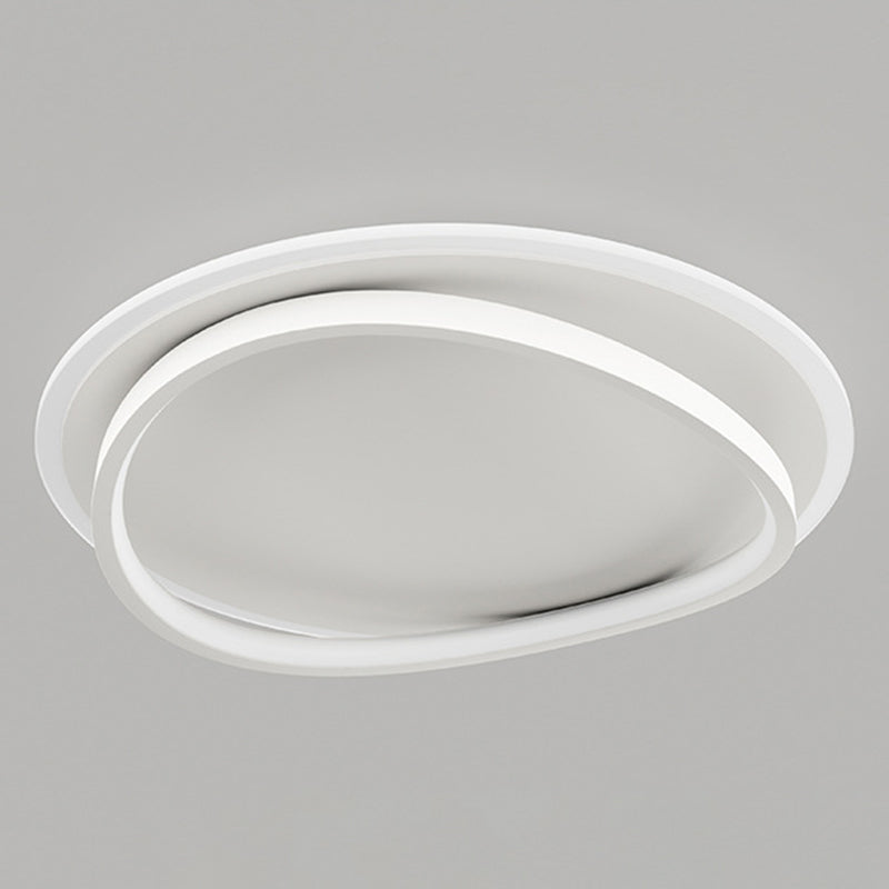 Minimalism LED Flush Mount Round Ceiling Light Fixture in White for Bedroom