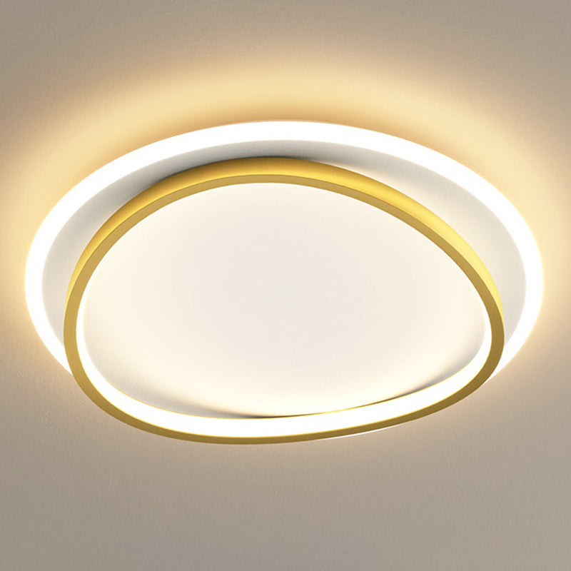 Minimalism LED Flush Mount Round Ceiling Light Fixture with Metal for Bedroom