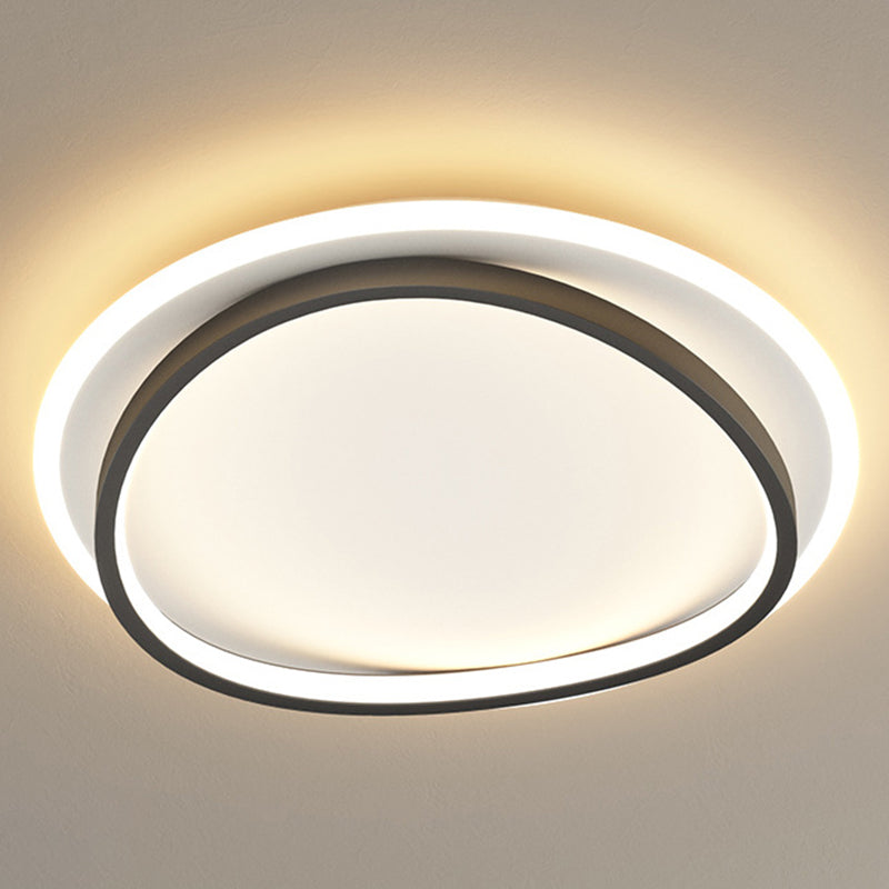 Minimalism LED Flush Mount Round Ceiling Light Fixture with Metal for Bedroom