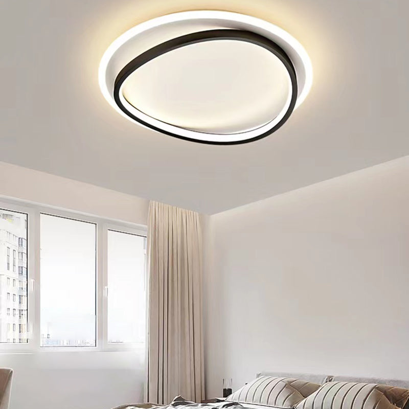 Minimalism LED Flush Mount Round Ceiling Light Fixture with Metal for Bedroom