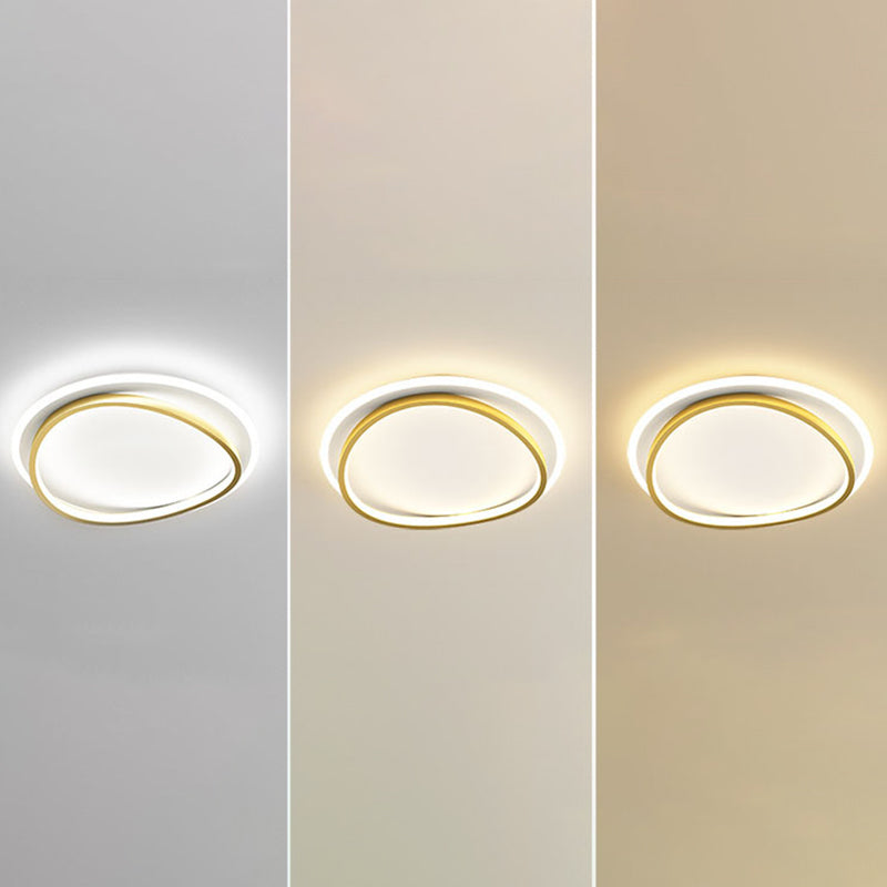 Minimalism LED Flush Mount Round Ceiling Light Fixture with Metal for Bedroom