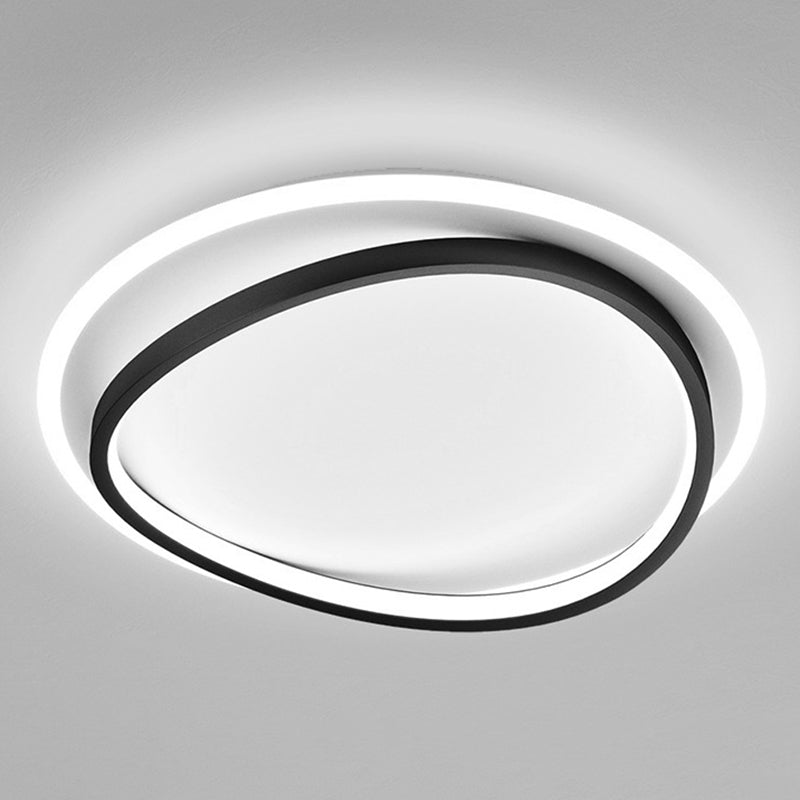 Minimalism LED Flush Mount Round Ceiling Light Fixture with Metal for Bedroom