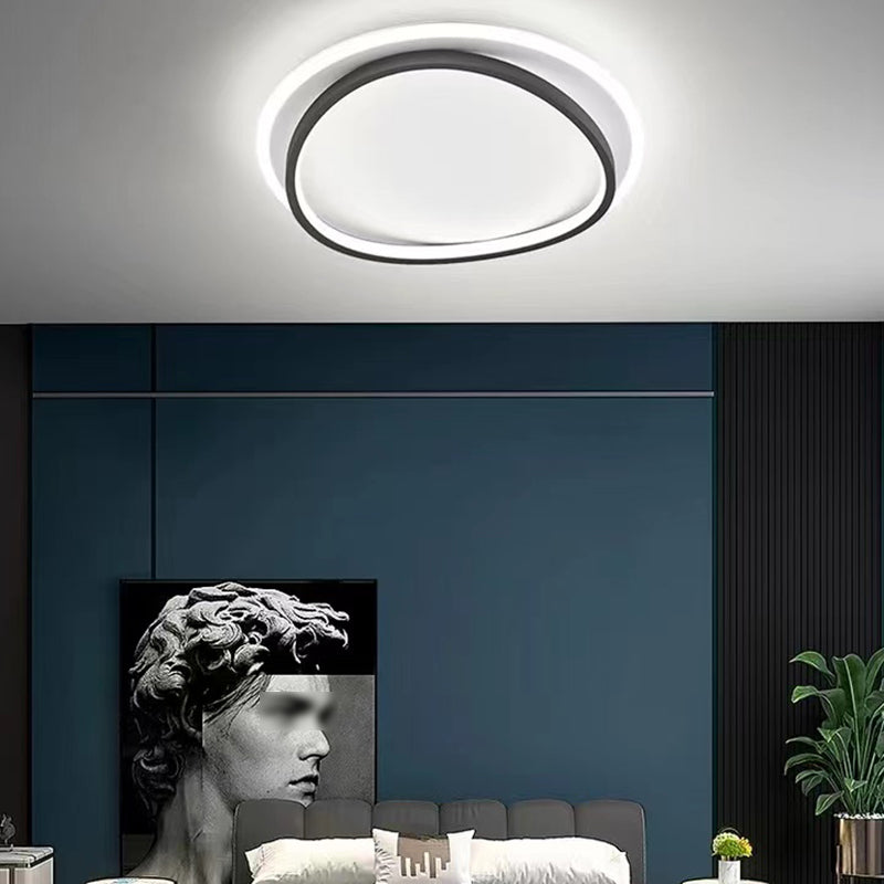 Minimalism LED Flush Mount Round Ceiling Light Fixture with Metal for Bedroom