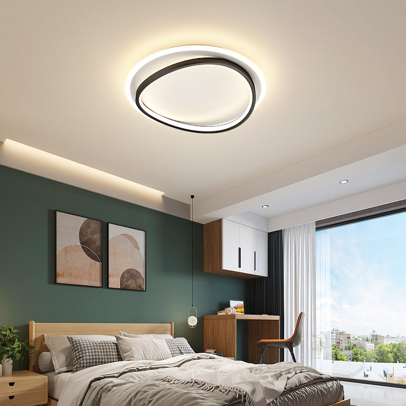 Minimalism LED Flush Mount Round Ceiling Light Fixture with Metal for Bedroom