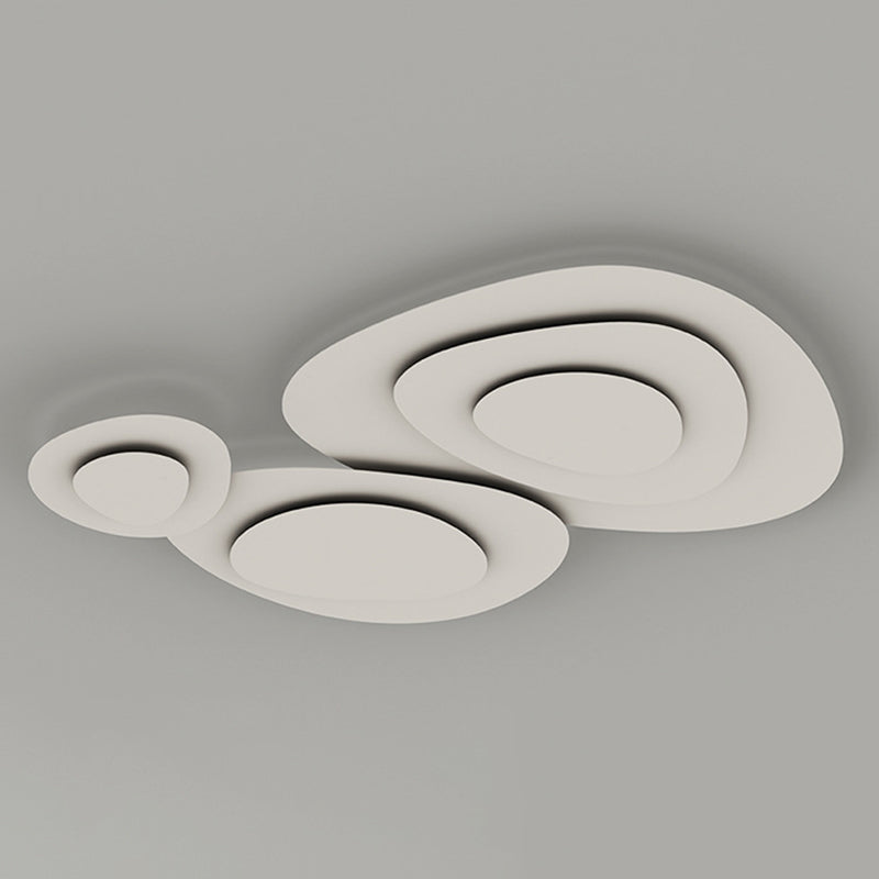 Simple LED Ceiling Light Fixture Multi-Layer Flush Mount in White for Living Room