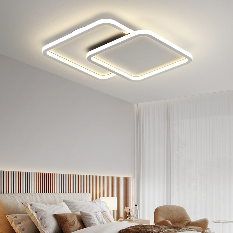 Minimalism Flush Mount Square Ceiling Light Fixture with Metal for Living Room