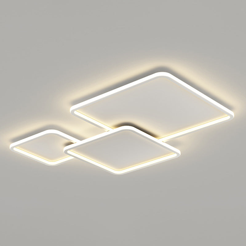 Minimalism Flush Mount Square Ceiling Light Fixture with Metal for Living Room