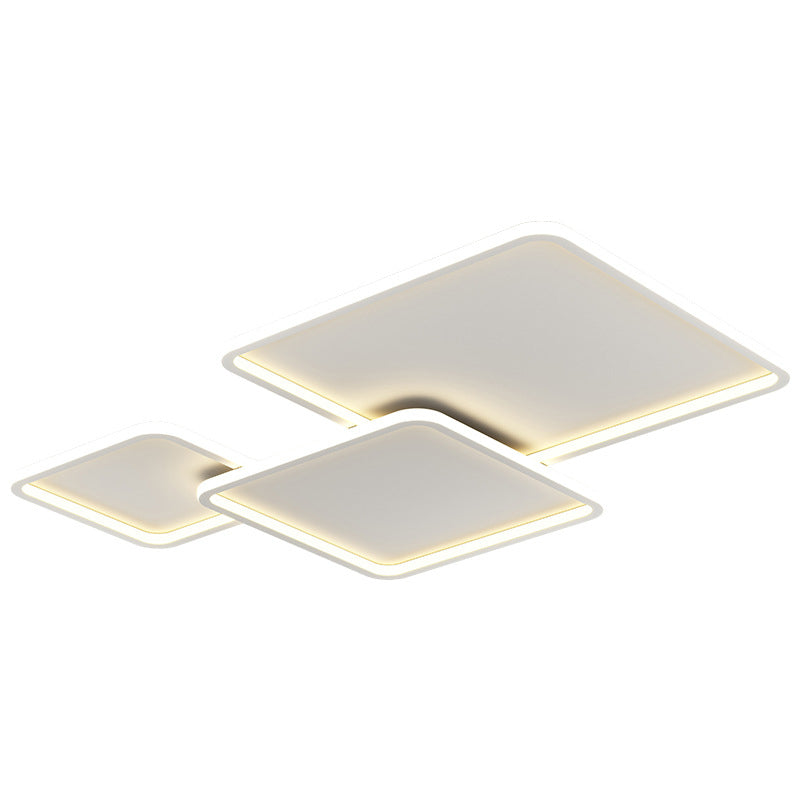 Minimalism Flush Mount Square Ceiling Light Fixture with Metal for Living Room