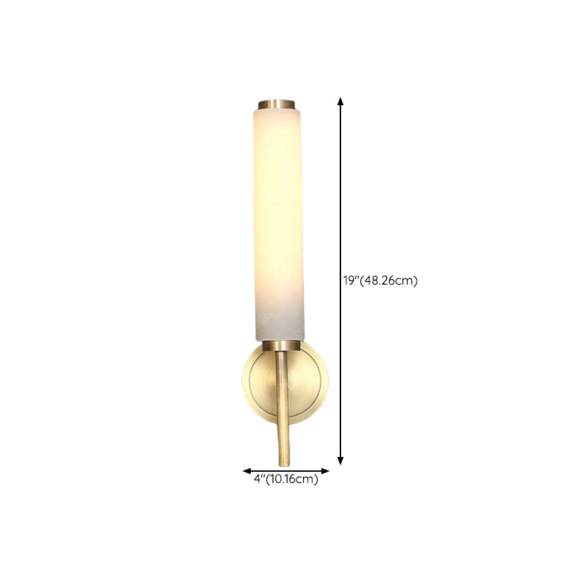 1 / 2 - Light Bath Sconce Brass and Marble Traditional Bathroom Vanity Lighting in Gold