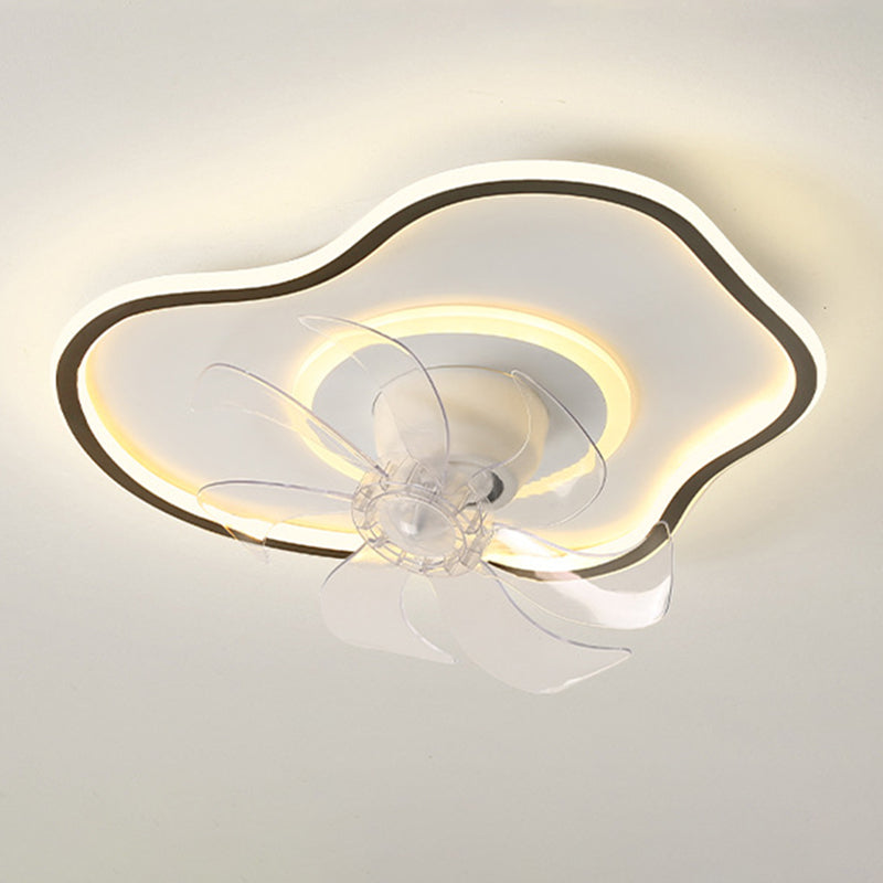 Simple Ceiling Fan Light LED Ceiling Mount Lamp with Acrylic Shade for Bedroom