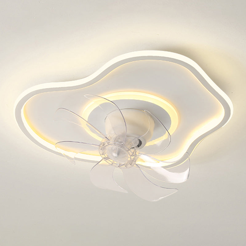 Simple Ceiling Fan Light LED Ceiling Mount Lamp with Acrylic Shade for Bedroom