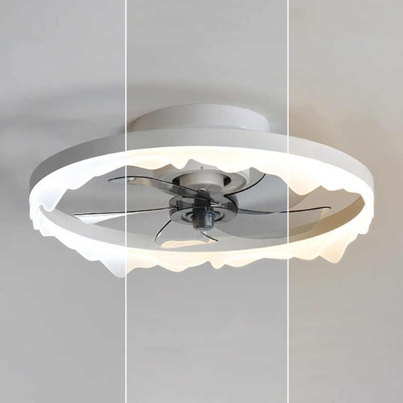 Modernism 5-Blade Ceiling Fan Metallic Black/White Fan with Light for Room