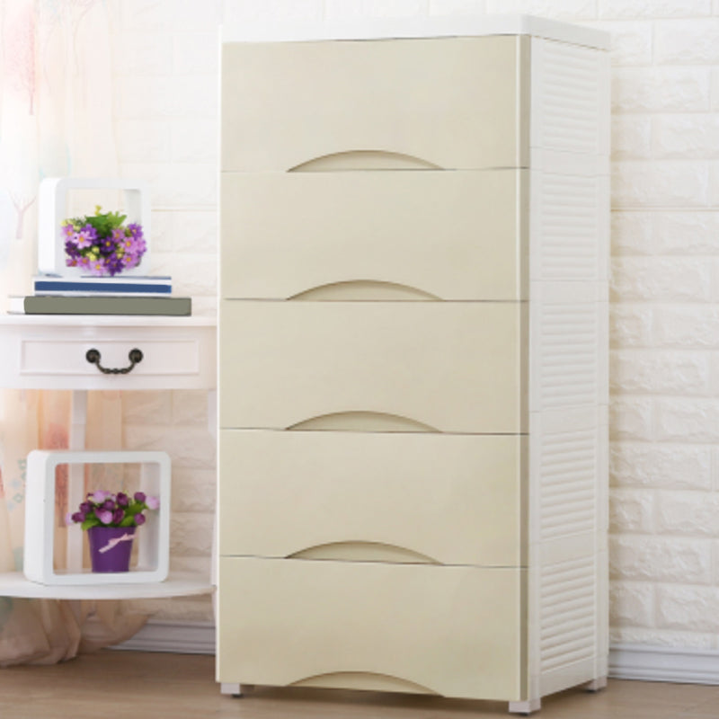 Scandinavian Plastic Kids Dressers Vertical Kids Furniture with Drawers for Bedroom