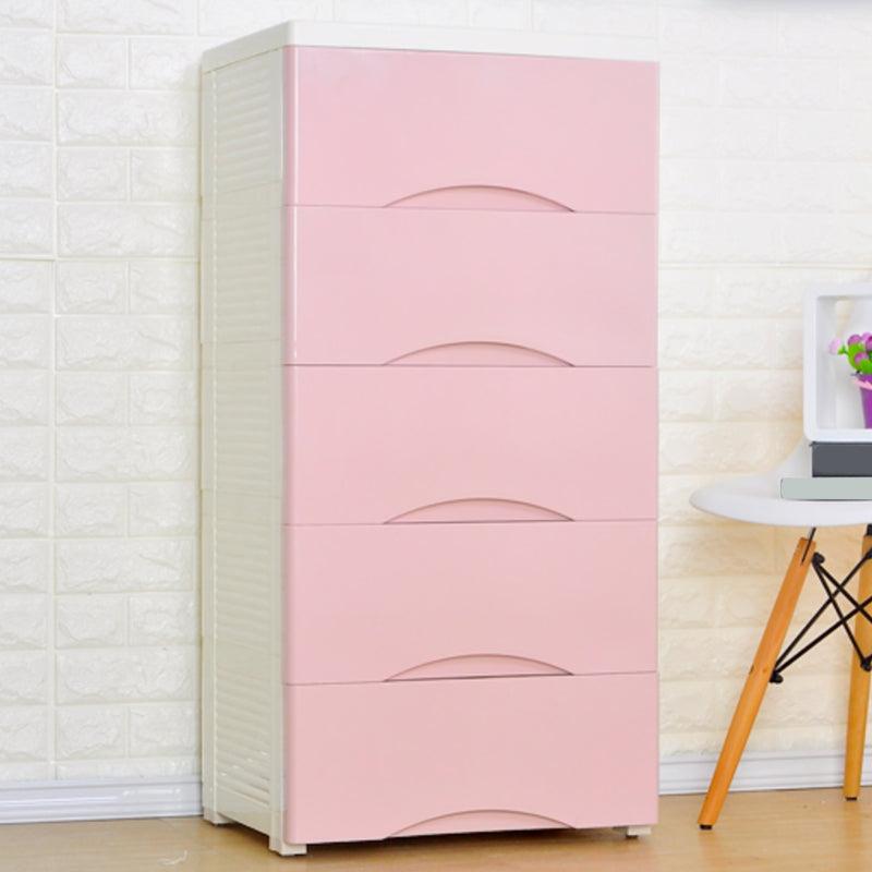 Scandinavian Plastic Kids Dressers Vertical Kids Furniture with Drawers for Bedroom