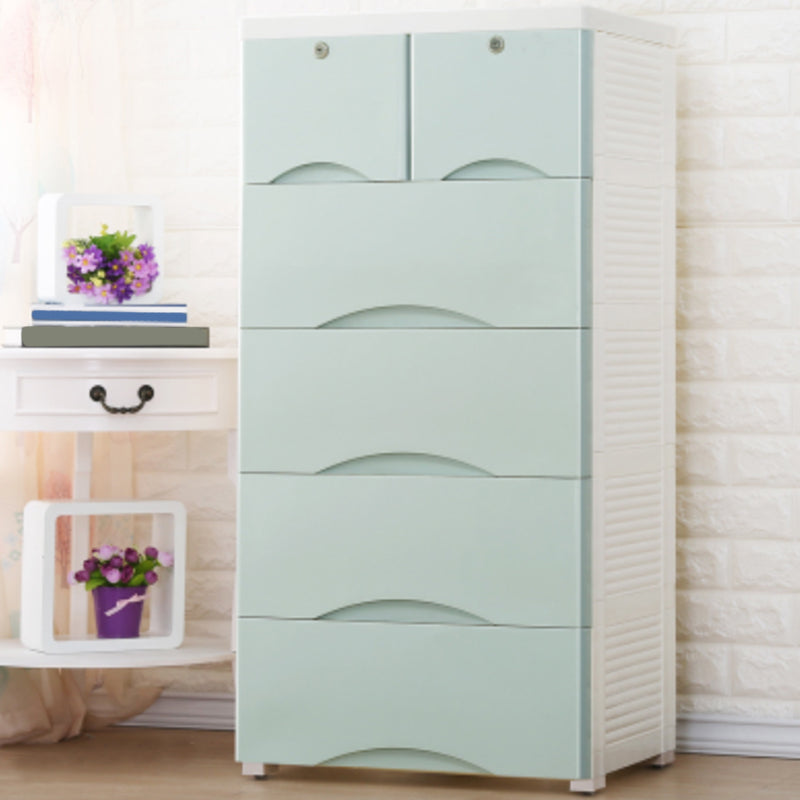 Scandinavian Plastic Kids Dressers Vertical Kids Furniture with Drawers for Bedroom