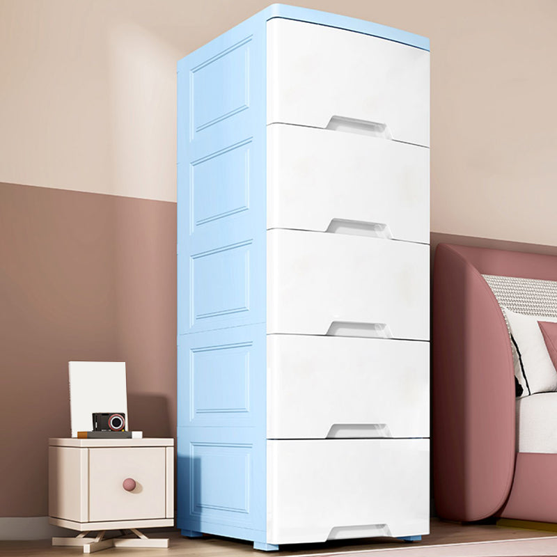 Contemporary Vertical Nursery Dresser Plastic Kids Nightstand for Bathroom