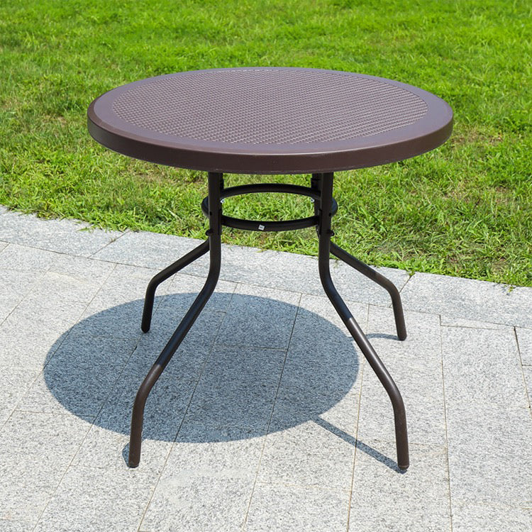 Industrial Geometric Coffee Table Metallic Patio Table in Black