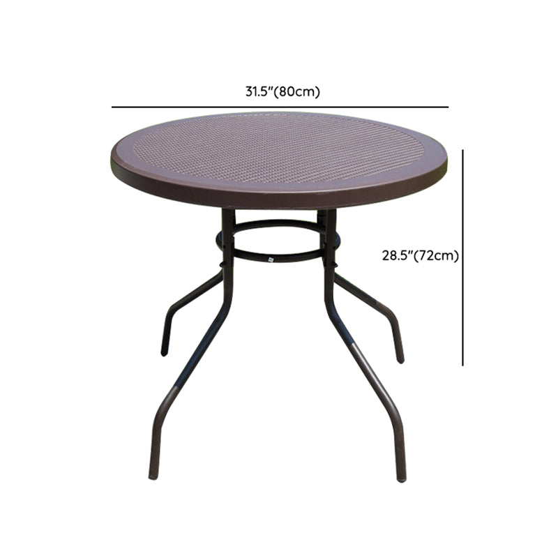 Industrial Geometric Coffee Table Metallic Patio Table in Black