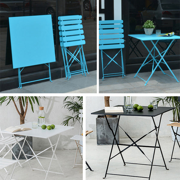 Contemporary Scratch Resistant Patio Table Iron Folding Patio Table