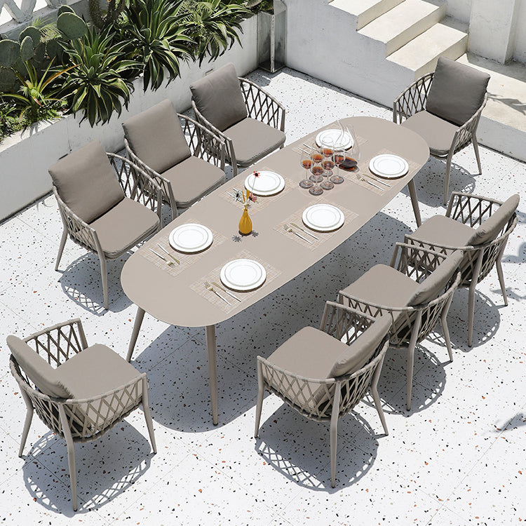 Contemporary Aluminum Frame Table Outdoor Rust Resistant Patio Table