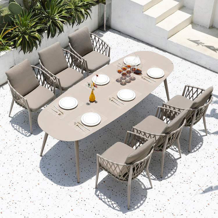 Contemporary Aluminum Frame Table Outdoor Rust Resistant Patio Table