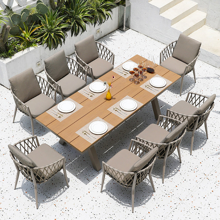 Contemporary Aluminum Frame Table Outdoor Rust Resistant Patio Table