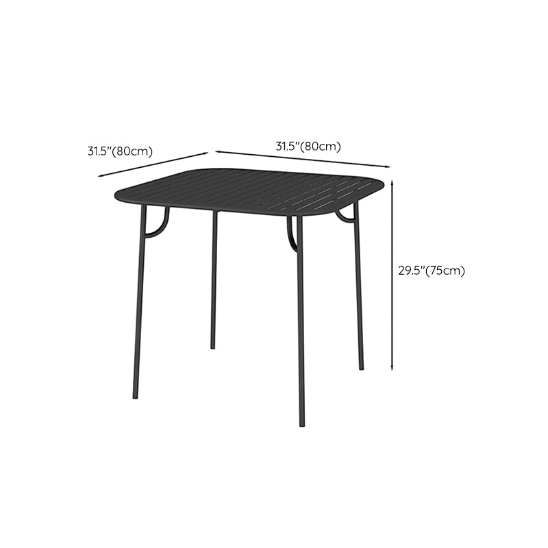 Black Outdoor Iron Patio Table Contemporary Rectangle Rust Resistant Patio Table