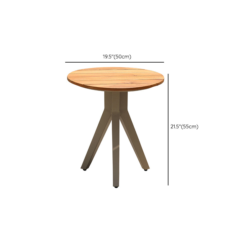 Outdoor Round Aluminum Frame Patio Table Modern Rust Resistant Coffee Table