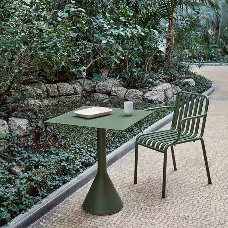 Modern Round/Square Patio Table Green Iron Frame Patio Table