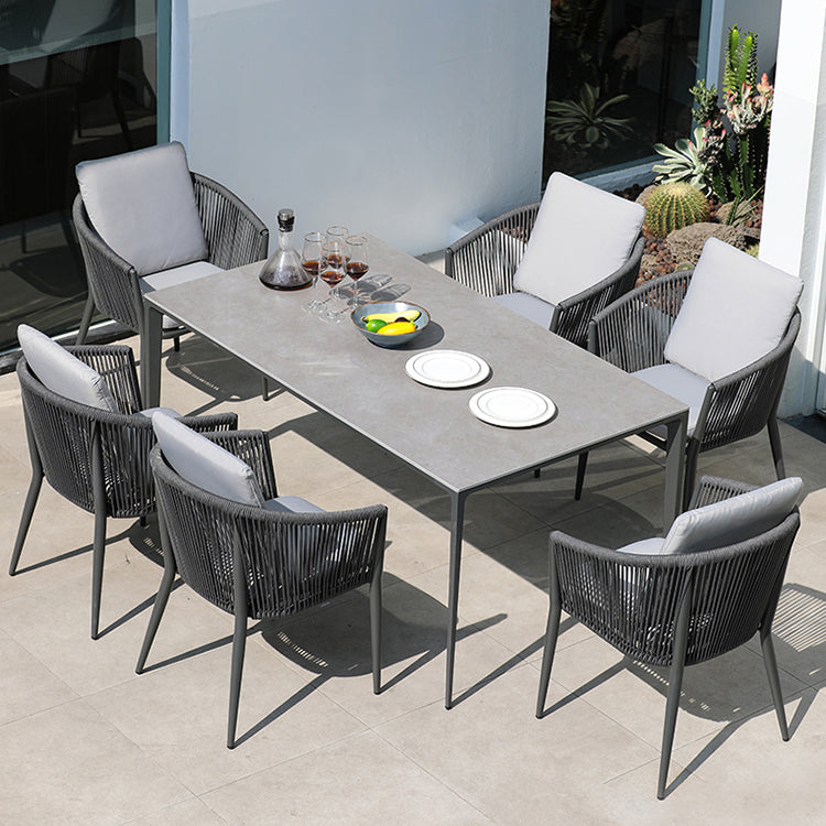 Industrial Aluminum Frame Patio Table Outdoor Rust Resistant Patio Table