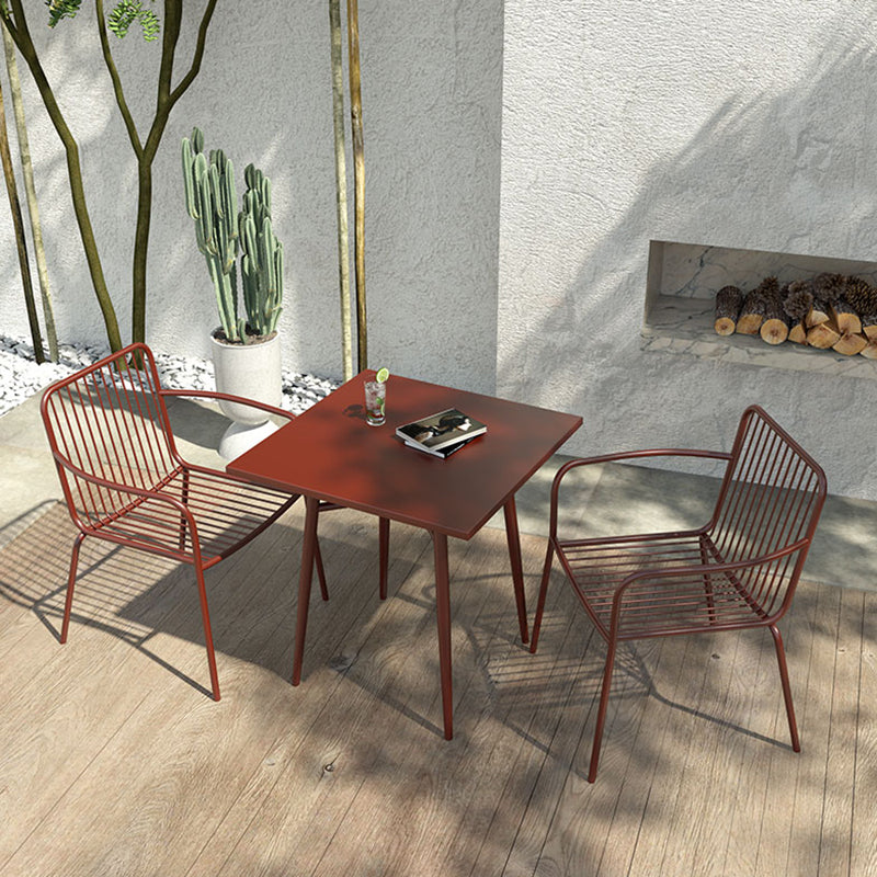 Modern Iron Frame Bistro Table Rust Resistant and Scratch Resistant Bistro Table