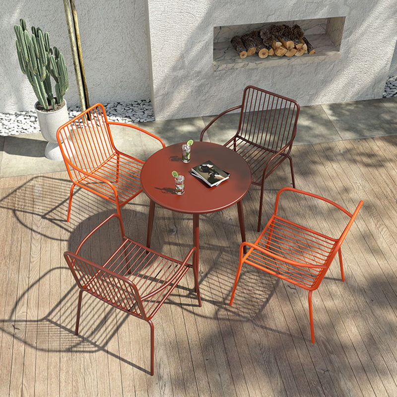 Modern Iron Frame Bistro Table Rust Resistant and Scratch Resistant Bistro Table