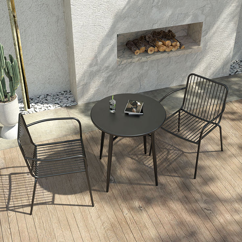 Modern Iron Frame Bistro Table Rust Resistant and Scratch Resistant Bistro Table