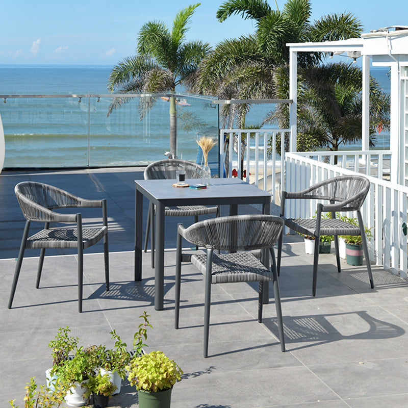 Industrial Aluminum Frame Patio Table Water and Fire Resistant Patio Table