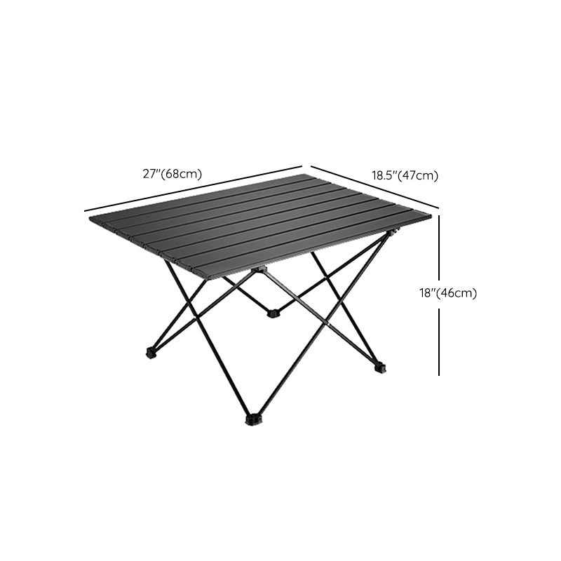 Black Rectangle Removable Camping Table Contemporary Aluminum Camping Table