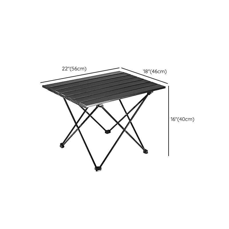 Black Rectangle Removable Camping Table Contemporary Aluminum Camping Table